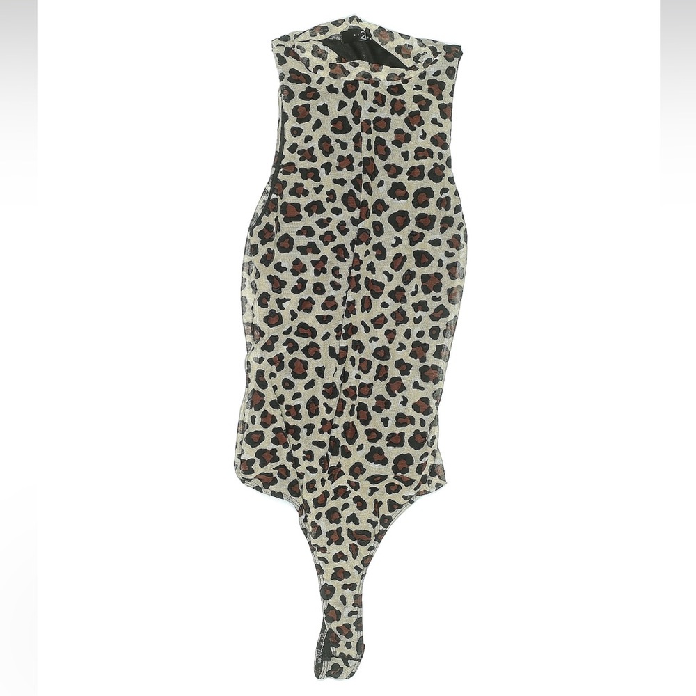 21 Saints Leopard Print Sleeveless Bodysuit